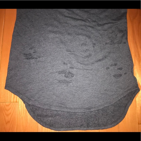 Oversized Distressed Tunic Charcoal Dress - Picture 5 of 6